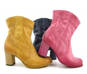 Booties; MJUS - Pink/Fuchsia, Gelb/Senf und Blau/Dunkelblau